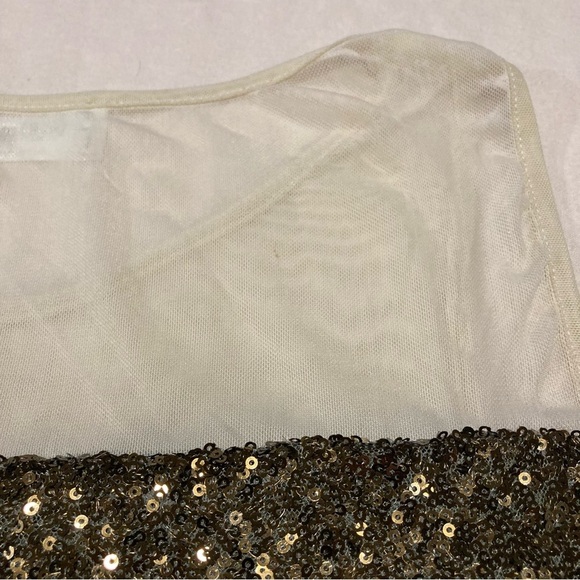 My-Kim Gold Sequin Sleeveless Top with Peplum - Picture 7 of 16